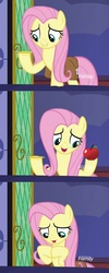 Size: 430x1080 | Tagged: safe, edit, fluttershy, a health of information, g4, apple, food, meme, pen, pen pineapple apple pen, pencil