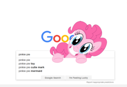 Size: 822x568 | Tagged: safe, artist:blackgryph0n, edit, editor:slb94, pinkie pie, g4, breaking the fourth wall, faic, google, grin, head tilt, pinkie being pinkie, smiling