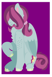 Size: 1024x1513 | Tagged: safe, artist:chaserofthelight99, oc, oc only, oc:rhodonite race, pegasus, pony, hair over eyes, offspring, parent:limestone pie, parent:zephyr breeze, parents:zephyrstone, simple background, solo
