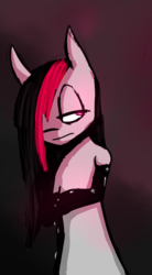 Size: 1974x3577 | Tagged: safe, artist:tenenbris, oc, oc only, oc:miss eri, earth pony, semi-anthro, black and red mane, clothes, evening gloves, gloves, long gloves, solo, two toned mane