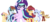 Size: 1024x446 | Tagged: safe, artist:bezziie, oc, oc only, oc:caramel apple, oc:cupcake delight, oc:fireburst cherry, oc:soaring sky, oc:sunlight, oc:vanilla starfall, alicorn, earth pony, pegasus, pony, unicorn, alicorn oc, base used, bow, bracelet, clothes, cowboy hat, female, glasses, hair bow, hat, jewelry, magical lesbian spawn, mare, next generation, offspring, parent:applejack, parent:big macintosh, parent:caramel, parent:cheese sandwich, parent:double diamond, parent:fluttershy, parent:pinkie pie, parent:rainbow dash, parent:rarity, parent:soarin', parent:starlight glimmer, parent:twilight sparkle, parents:carajack, parents:cheesepie, parents:diamond duo, parents:fluttermac, parents:soarindash, parents:twistarlight, plaid shirt, simple background, stetson, tape, transparent background