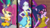 Size: 1280x718 | Tagged: safe, screencap, rarity, sci-twi, sour sweet, twilight sparkle, equestria girls, equestria girls specials, g4, my little pony equestria girls: dance magic, split screen