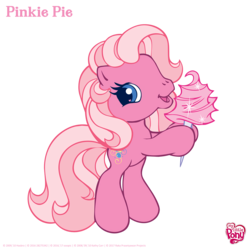 Size: 4701x4701 | Tagged: safe, artist:shejiyuansu, pinkie pie (g3), earth pony, pony, g3, g3.5, absurd resolution, bipedal, cotton candy, open mouth, simple background, transparent background, updated image