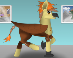 Size: 900x720 | Tagged: safe, artist:zeronitroman, oc, oc only, oc:draco darkwing, oc:ferb fletcher, griffon, pegasus, pony, clothes, costume, griffon costume, requested art