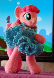 Size: 842x1200 | Tagged: safe, artist:lanacraft, pinkie pie, earth pony, semi-anthro, g4, clothes, dress, irl, photo, solo