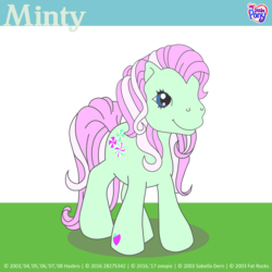 Size: 2585x2585 | Tagged: safe, artist:shejiyuansu, minty, earth pony, pony, g3, female, high res, mare, simple background, solo, transparent background, updated image