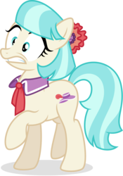 Size: 3500x5000 | Tagged: safe, artist:tomfraggle, coco pommel, earth pony, pony, g4, rarity takes manehattan, female, mare, raised hoof, simple background, solo, startled, surprised, transparent background, vector