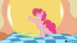 Size: 2560x1440 | Tagged: safe, artist:rupert, pinkie pie, series:30 dayz of pinks, g4, balloon, eyes closed, female, happy, hug, smiling, solo, that pony sure does love balloons