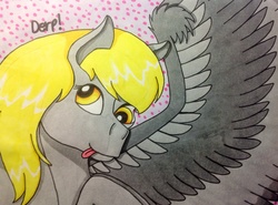 Size: 2550x1884 | Tagged: safe, artist:creativegirl64, derpy hooves, g4, female, solo, tongue out, traditional art