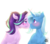 Size: 1700x1500 | Tagged: safe, artist:katytheplatypus, starlight glimmer, trixie, pony, unicorn, g4, blushing, boop, crossed horns, duo, eyebrows, female, horn, horns are touching, lesbian, noseboop, ship:startrix, shipping, simple background, transparent background