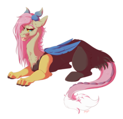 Size: 1024x992 | Tagged: safe, artist:qatsby, oc, oc only, oc:nerissa, draconequus, hybrid, interspecies offspring, next generation, offspring, parent:discord, parent:fluttershy, parents:discoshy, solo