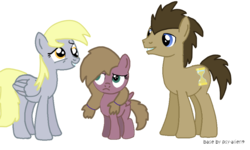 Size: 949x570 | Tagged: safe, artist:rainb0wdash1007, derpy hooves, doctor whooves, time turner, g4, family, female, male, offspring, parent:derpy hooves, parent:doctor whooves, parents:doctorderpy, ship:doctorderpy, shipping, straight
