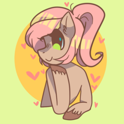 Size: 600x600 | Tagged: safe, artist:lolly-jpg, oc, oc only, earth pony, pony, heart, smiling, solo