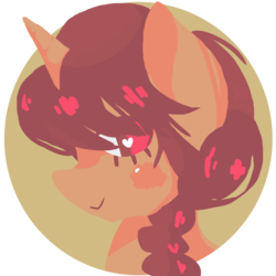 Size: 704x704 | Tagged: safe, artist:lolly-jpg, oc, oc only, pony, unicorn, blushing, bust, heart eyes, portrait, smiling, solo, wingding eyes