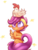 Size: 1536x2048 | Tagged: safe, artist:silviasilvar, scootaloo, chicken, pegasus, pony, semi-anthro, g4, :>, angry, blushing, chest fluff, chick, cute, cutealoo, eyes closed, female, filly, floppy ears, frown, glare, gritted teeth, hen, looking up, messy mane, pose, raised hoof, scootachicken, simple background, sitting, smiling, sparkles, spread wings, transparent background, unamused, wings