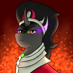 Size: 5000x5000 | Tagged: safe, artist:my-little-poni, king sombra, g4, absurd resolution, dark magic, fire, magic, male, solo