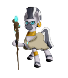 Size: 2897x3321 | Tagged: safe, artist:my-little-poni, zecora, zebra, g4, cloak, clothes, crystal, female, high res, mare, shaman, simple background, solo, staff, transparent background