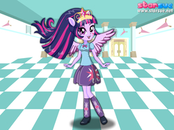 Size: 800x600 | Tagged: safe, artist:user15432, twilight sparkle, human, equestria girls, g4, my little pony equestria girls: friendship games, canterlot high, clothes, crown, hasbro, hasbro studios, humanized, jewelry, pegasus wings, ponied up, pony ears, princess of friendship, regalia, solo, starsue, twilight sparkle (alicorn), winged humanization, wings, wondercolts