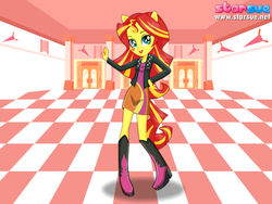 Size: 800x600 | Tagged: safe, artist:user15432, sunset shimmer, equestria girls, g4, my little pony equestria girls: friendship games, canterlot high, clothes, hasbro, hasbro studios, ponied up, pony ears, solo, starsue, wondercolts