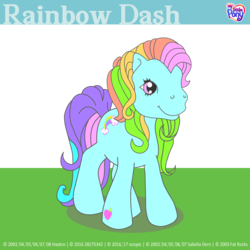 Size: 2517x2517 | Tagged: safe, artist:shejiyuansu, rainbow dash (g3), earth pony, pony, g3, high res, simple background, transparent background, updated image