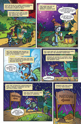 Size: 597x918 | Tagged: safe, artist:brenda hickey, idw, meadowbrook, g4, legends of magic #6, my little pony: legends of magic, spoiler:comic, cart, happy, meadowcute, preview, rain, sunny day, this will not end well