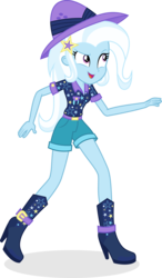 Size: 5342x9143 | Tagged: safe, artist:punzil504, trixie, equestria girls, g4, absurd resolution, boots, clothes, female, high heel boots, open mouth, shoes, shorts, simple background, solo, transparent background
