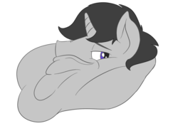 Size: 1167x824 | Tagged: safe, artist:stormc12, oc, oc only, pony, unicorn, bhm, blob, blobface, double chin, face, fat, male, morbidly obese, neck roll, obese, profile, smug, solo, stallion