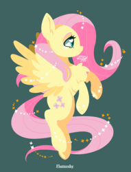 Size: 1200x1573 | Tagged: safe, artist:snow angel, fluttershy, pegasus, pony, g4, cute, female, heart, heart eyes, mare, name, profile, shyabetes, simple background, smiling, solo, spread wings, wingding eyes, wings