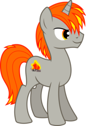 Size: 1500x2190 | Tagged: safe, artist:floppychiptunes, oc, oc only, oc:tinderbox (floppychiptunes), pony, unicorn, male, simple background, solo, stallion, transparent background, vector