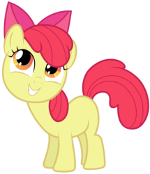 Size: 5166x6000 | Tagged: safe, artist:floppychiptunes, apple bloom, earth pony, pony, g4, the cutie pox, absurd resolution, adorabloom, cute, female, filly, simple background, smiling, solo, transparent background, vector