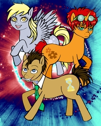 Size: 1446x1819 | Tagged: safe, artist:little-winged-angel, derpy hooves, doctor whooves, time turner, oc, g4