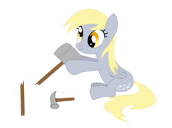 Size: 4538x3383 | Tagged: safe, artist:mirrorcrescent, derpy hooves, g4, female, hammer, newbie artist training grounds, simple background, solo, transparent background, vector