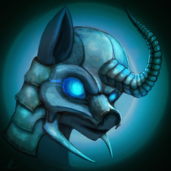 Size: 3000x3000 | Tagged: safe, artist:vitaj, pony, glowing eyes, helmet, high res, ponified, solo, warcraft, world of warcraft