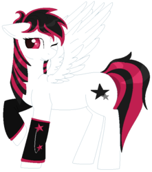 Size: 588x664 | Tagged: safe, artist:gleamydreams, oc, oc only, pegasus, pony, ms paint, red and black oc