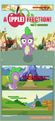 Size: 1919x4225 | Tagged: safe, artist:estories, spike, dragon, comic:a(pple)ffection, g4, comic, male, running, solo, twilight's castle