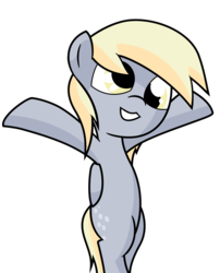 Size: 1080x1338 | Tagged: safe, artist:alfa995, artist:xrammed, derpy hooves, g4, cute, derpabetes, female, happy, nyan nyan dance, simple background, solo, transparent background, vector, vector trace
