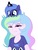 Size: 908x1202 | Tagged: safe, artist:bluse, princess celestia, princess luna, principal celestia, alicorn, human, pony, equestria girls, g4, celestia is not amused, cute, duo, female, filly, filly luna, lunabetes, pony hat, royal sisters, show accurate, simple background, squint, unamused, white background, woona, younger