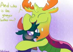 Size: 1616x1152 | Tagged: safe, artist:hollistars, pharynx, thorax, changedling, changeling, g4, to change a changeling, changedling brothers, king thorax, prince pharynx