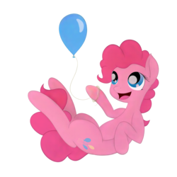 Size: 1280x1280 | Tagged: safe, artist:charrez, pinkie pie, earth pony, pony, g4, balloon, blue eyes, female, open mouth, pink fur, pink hair, simple background, smiling, solo, transparent background