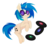 Size: 1280x1280 | Tagged: safe, artist:charrez, dj pon-3, vinyl scratch, pony, unicorn, g4, blue hair, female, record, simple background, smiling, solo, sunglasses, transparent background