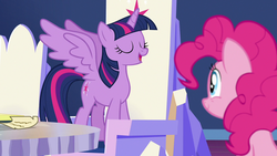 Size: 1280x720 | Tagged: safe, screencap, pinkie pie, twilight sparkle, alicorn, pony, g4, not asking for trouble, twilight sparkle (alicorn), twilight's castle