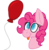 Size: 408x420 | Tagged: safe, artist:1-800-mad-king, pinkie pie, g4, balloon, cute, diapinkes, female, simple background, solo, starry eyes, tongue out, transparent background, wingding eyes