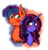 Size: 2070x2164 | Tagged: safe, artist:shamy-crist, oc, oc only, oc:bright, oc:shamy, pony, unicorn, blushing, bramy, bust, female, high res, male, mare, oc x oc, portrait, shipping, stallion, straight