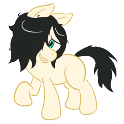 Size: 350x350 | Tagged: safe, artist:scraggleman, oc, oc only, oc:floor bored, earth pony, pony, 4chan, female, hair over one eye, mare, smiling, solo