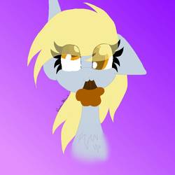 Size: 1000x1000 | Tagged: safe, artist:xxmlprainbowheartxx, derpy hooves, g4, food, muffin