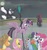 Size: 640x679 | Tagged: safe, applejack, fluttershy, pinkie pie, rainbow dash, rarity, spike, storm king, tempest shadow, twilight sparkle, alicorn, dragon, pony, g4, my little pony: the movie, behind you, mane seven, mane six, obsidian orb, staff, staff of sacanas, twilight sparkle (alicorn)