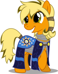 Size: 5105x6548 | Tagged: safe, artist:xenoneal, oc, oc only, oc:tawny timbre, earth pony, pony, absurd resolution, armor, chainmail, female, mare, simple background, solo, transparent background, vector
