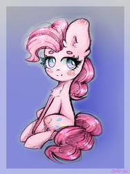 Size: 1620x2160 | Tagged: safe, artist:zefirka, pinkie pie, g4, female, sitting, solo