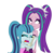 Size: 1312x1279 | Tagged: safe, artist:eagc7, aria blaze, sonata dusk, equestria girls, g4, bare shoulders, clothes, comfort, crying, female, pigtails, ponytail, sad, shoulderless, simple background, sleeveless, strapless, the dazzlings, transparent background
