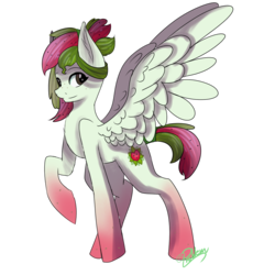 Size: 1000x1000 | Tagged: safe, artist:problemautumn, oc, oc only, oc:watermelana, pegasus, pony, female, freckles, gradient hooves, mare, raised hoof, simple background, solo, transparent background